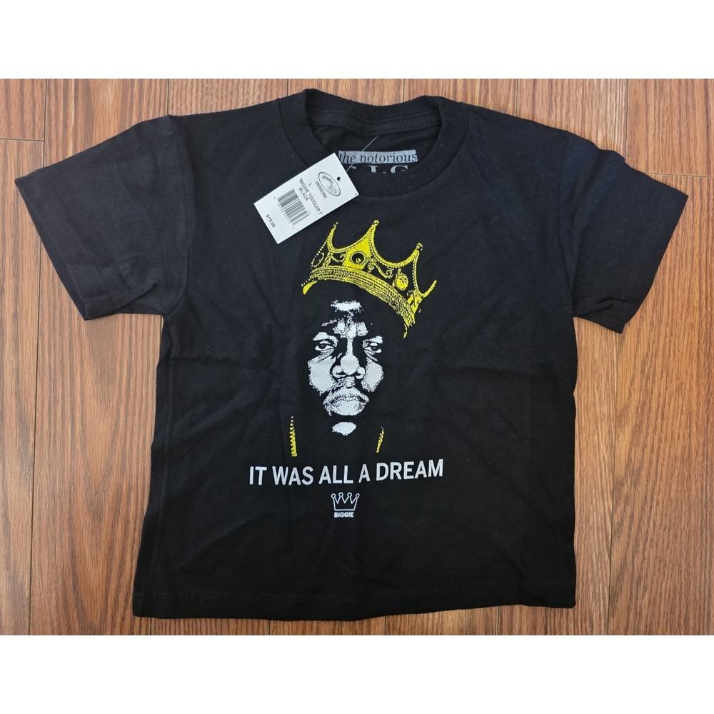The Notorious BIG Biggie T-shirt Toddler Size 4T Black‎ 'It was all a dream' NWT